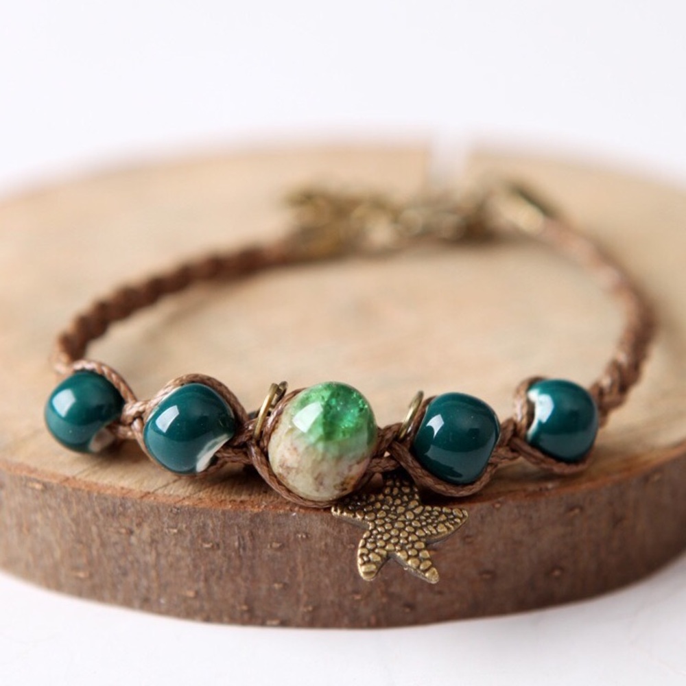 Unique Handmade ceramics adjustable bracelet gift - Picture 1 of 2
